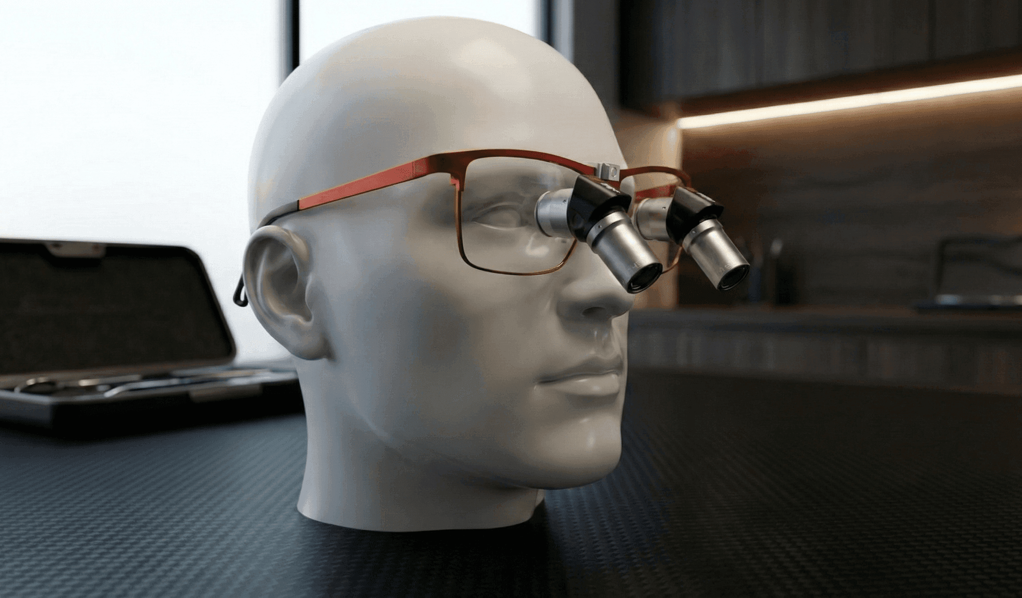 Apollo loupes on mannequin