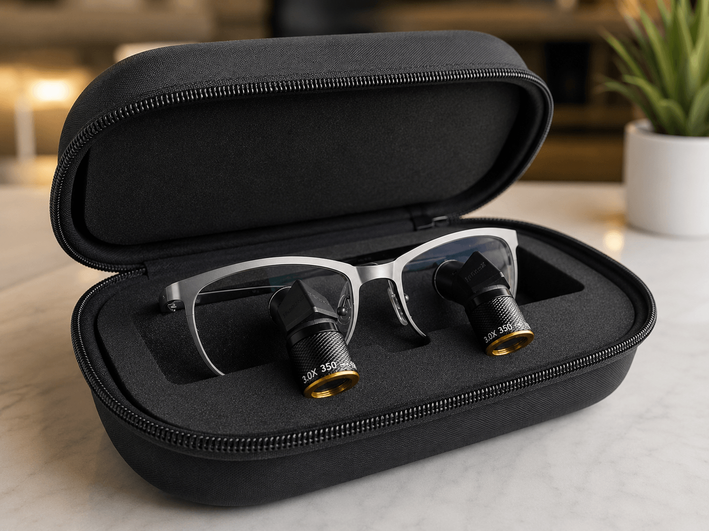 Medusa loupes — Ergonomic prismatic with adjustable working distance — 3.0x to 8.5x.